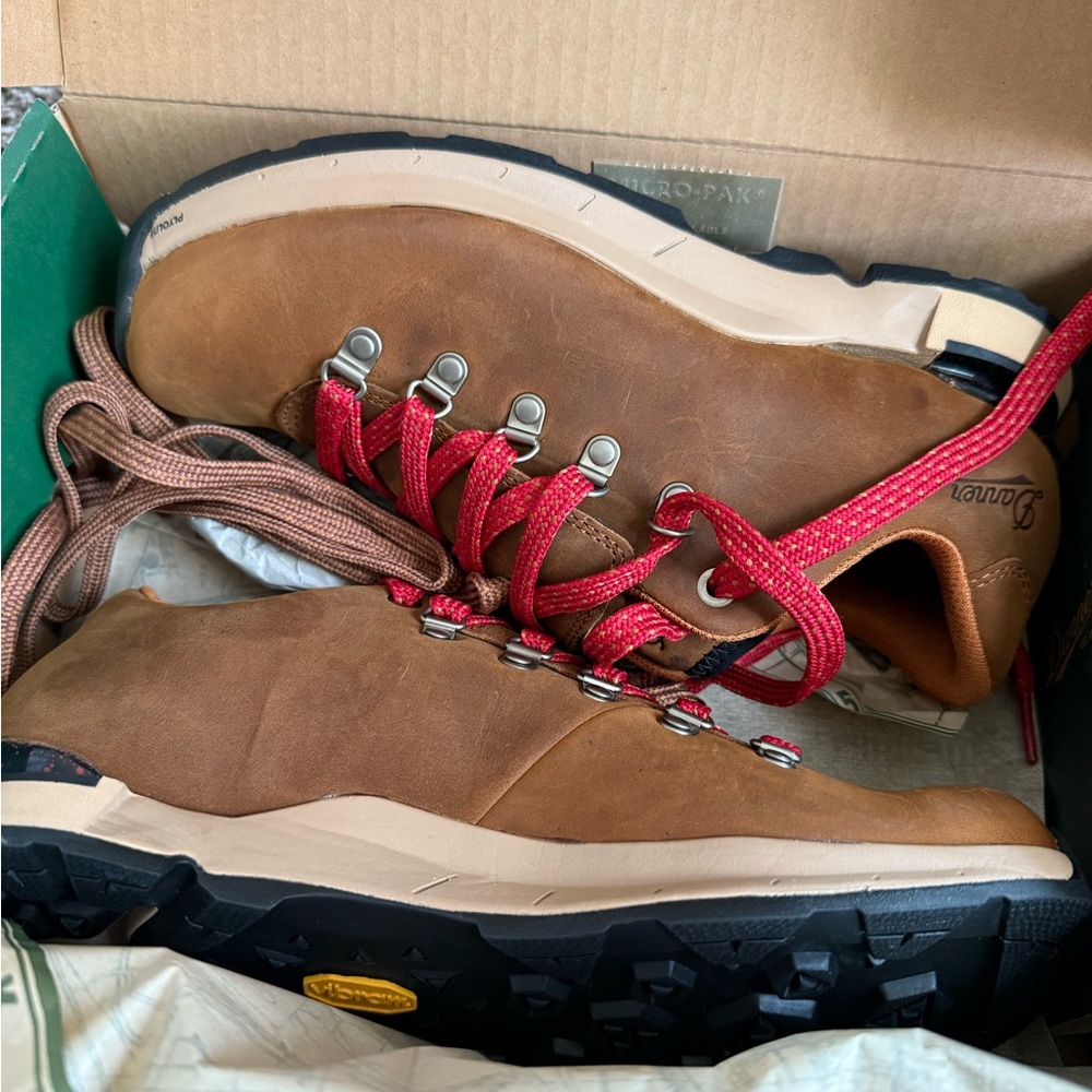 Danner Brown Ankle Boots with Red Laces